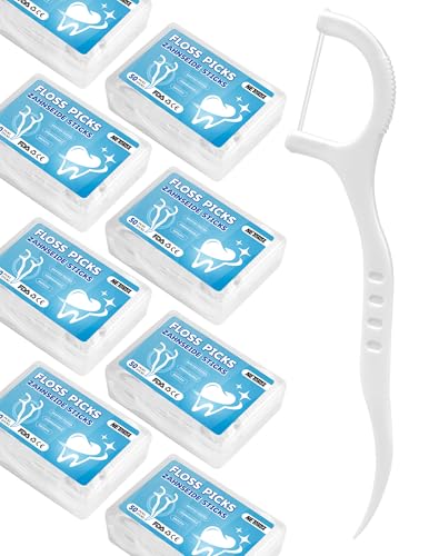 Zahnseide Stick 400 Stück 3X Zahnreinigung Zahnseide Dental Floss Sticks Zahnpflege 3in1 Zahnseide Zahnstocher Zungenschaber gegen schlechten Atem & zur Entfernung von Plaque/Speiseresten
