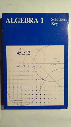 Algebra Solutions Key 0395343755 Book Cover