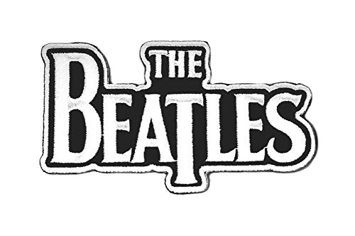 The Beatles Patch Classic Drop T Band Logo White Official Die Cut Sew On - Les Beatles, Paul McCartney, John Lennon, RIngo Starr, George Harrison The Beatles Patch Classic Drop T Band Logo White Official Die Cut Sew On