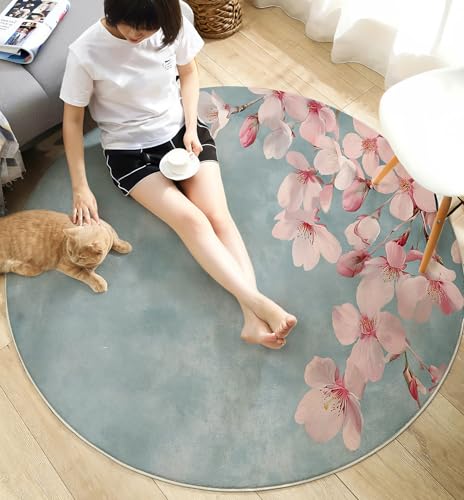 Tapis fleurs de cerisier pour chambre cocooning et sol doux lavable - 7