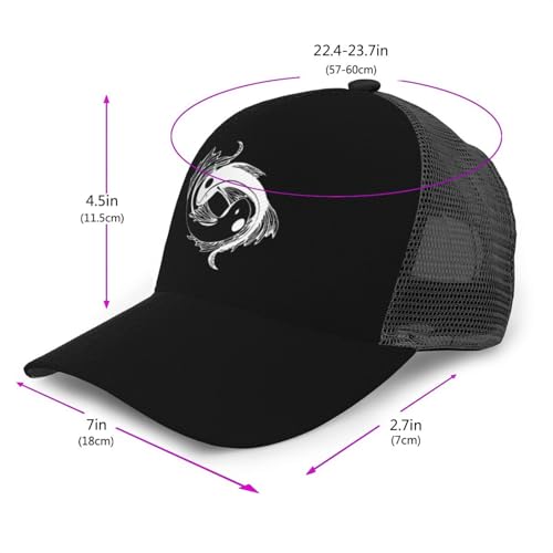 Yin and Yang Koi Fish Mesh Baseball Cap - Classic Adjustable Peaked Cap, Trucker Hat for Men and Women3