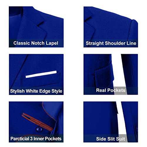 Image of Mens Suit Solid Two Button Slim Fit Suit Set for Wedding Formal Business Suit Men 3 Piece Suit Blazer Vest Pants Set