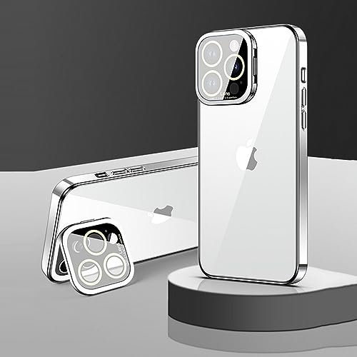 Cubierta protector de lente de vidrio de lujo y acabado plata T1 para iPhone 14