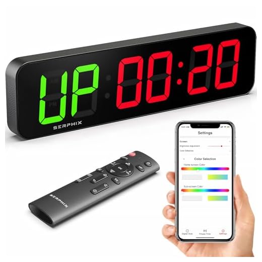15.2" Gym Timer, App & Remote Control, Customizable LED Colors, Workout Interval Timer Stopwatch Countdown Large Digital Wall Clock for Home Gym