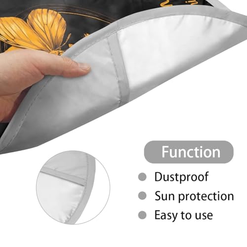 Image of Sunflower Butterfly Car Steering Wheel Sun Shade Cover Fashion Design Sun Shade for UV Protection Car Interior Accessories Sun Protection Universal Steering Wheel Shield