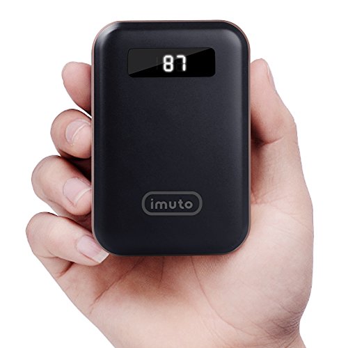 iMuto 10000mAh Pocket Size Portable Charger Power Bank with LED Digital Display, Mini External Battery Pack for iPhone 11,X XR 8 7 Plus, iPad, Samsung Galaxy S10, Note 10, Tablets and More
