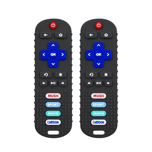 2 Pack Remote Control Shape Teether for Baby,Babies Toy, TV Remote Control,Silicone Remote Control Teething Toys