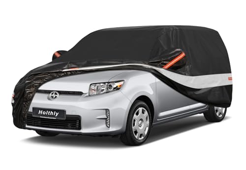 Holthly 10 Layers SUV Car Cover Custom Fit for Scion xB (2003-2016), Waterproof All Weather for Automobiles, Outdoor Full Cover Sun Dust Rain Protection with Cotton. Black