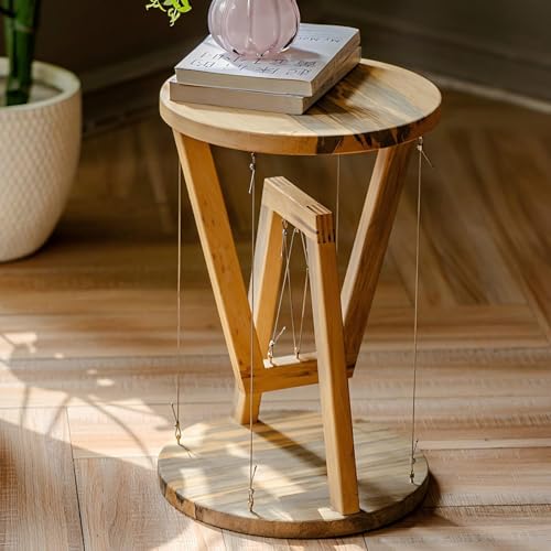 Mesa auxiliar de madera maciza para muebles modernos de salón y decoración de sofá lateral