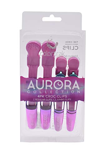 Colortrak The Aurora Collection Croc Clips, 2 Jumbo Size, 2 Standard Size, Ergonomic Comfort Grips, Double-Hinge Design, Matches Other The Aurora Collection Products, Gradient Metallic Finish