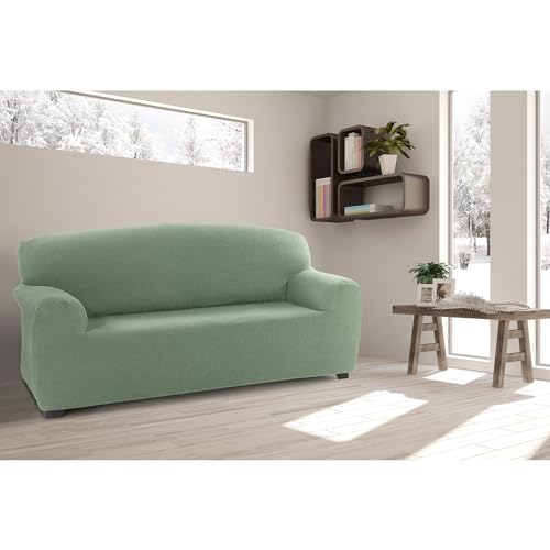 FAVERTI® Elastischer Sofabezug für 2-Sitzer von 140 bis 180 cm | Modell Reale | Türkis | Sofaüberwurf | hochwertiger Jacquard-Stoff in Baumwolloptik