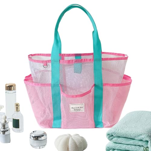 Bolsa de playa de malla - bolsa de playa | Bolsas de playa | Bolsas de playa | Bolsas de baño de malla grandes plegables | Equipaje de mujer para equipaje de viaje para crucero de camping, Green Carry