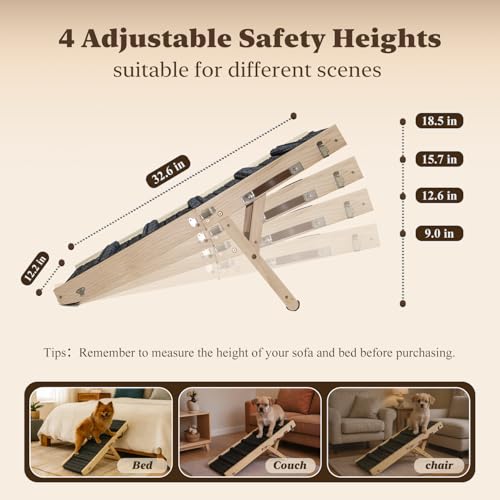 image for Mousterian 2025 Small Dog Ramp for Small Dogs Cat with Removable Safet