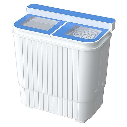 Image of Pataku Portable Washing Machine, 21.6 Lbs Compact Mini Washer and Dryer Combo, Twin Tub Laundry Washer with Spin Cycle, Soaking Function Ideal for Apartment, Dorms, RVs, Camping, Blue