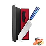 Cuchillo de Chef Yeeclot, Cuchillo Profesional Japonés Santoku 7 pulgadas, Nuevo Mango Ergonómico de Resina Resistente a...