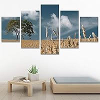 SIGNWIN 5 Panel Canvas Wall Art Modern Art Country Dramatic Global Landscape Multicolor Photography for Home Decorations Ready to Hang - 60