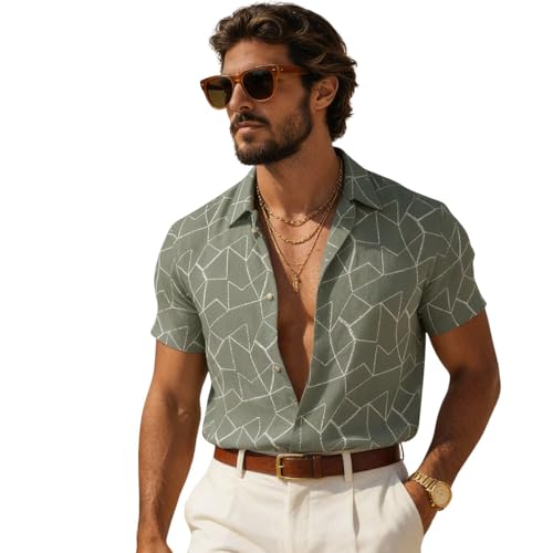 Image of Lymio Men Shirt || Men Embroidery Design Shirt || Half Slevee Shirt Men || Cotton Shirt (Available Also Packs) (Embro-Zigzag)