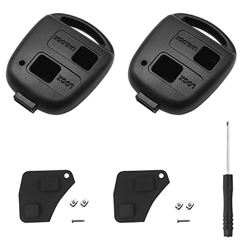 ShnminEU 2 pièces Coque de clé Compatible avec Toyota Aygo Corolla Yaris RAV4 Prado Avensis Cruiser Previa Echo Tarago télécommande Clé de Voiture à 2...