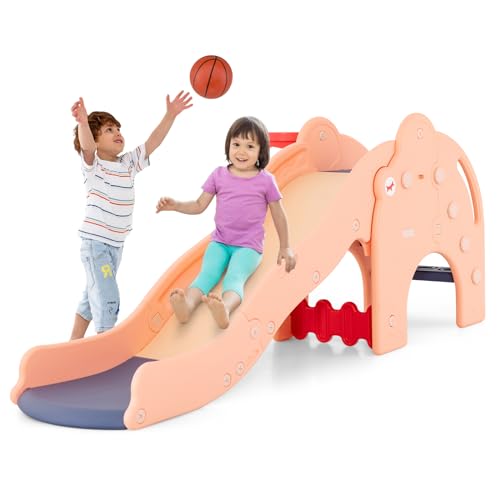 COSTWAY Rutsche Outdoor, 4 in 1 Kinder Rutsche & Tunnel &...