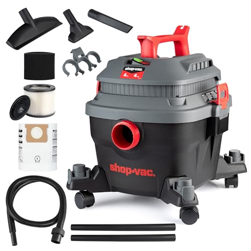 Shop-Vac 5430096 Wet/Dry Vacuum, 4 Gallon, 4 Peak HP, 1.25 Inch Diameter x 7 Foot Hose, 15 Foot...