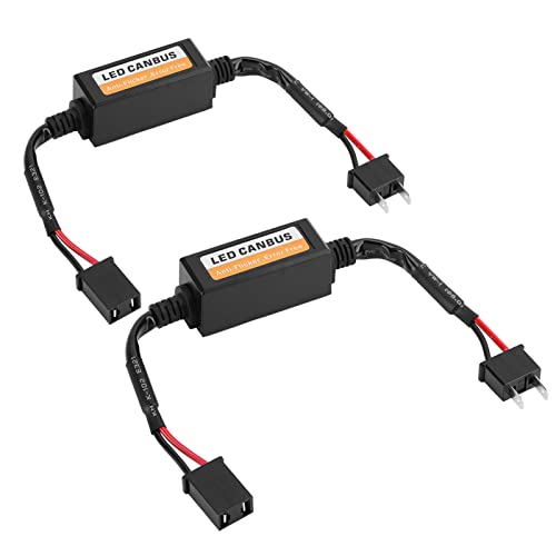 2Pcs LED Canbus Headlight Decoder Device PVC Material Anti-Flicker Resistors Error Canceller for H7