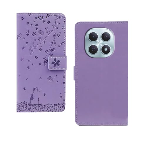 Image of amazon basics Redmi Note 15 5G Flip Cover | Card Pockets Wallet & Stand | Flip Cover for Redmi Note 15 5G (Purple Tree)
