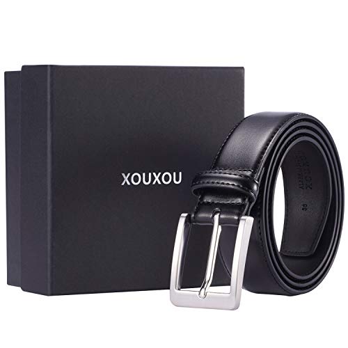 Image of XOUXOU Men's Casual Leather Jeans Belts Classic Work Business Dress Belt with Prong Buckle for Men