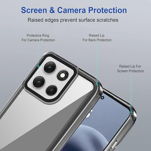 Image of amazon basics Back Case Cover for Motorola G86 Power 5G | Compatible for Motorola G86 Power 5G Back Cover | Case Cover with Camera Protection | (TPU + PC | Translucent Black)