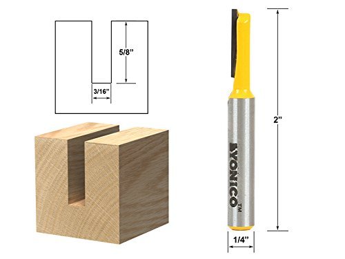 Yonico 14154q - Straight Router Bit, Cutting Diameter: 3/16", Cutting Height: 5/8" - 1/4" Shank, 7/32" x 12" - Image 3