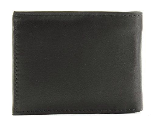 Leather Impressions Bifold Wallet for Men - Clean Stitched Premium Genuine Leather Wallet - Men's Wallet Billfold With Centre Flap ID Window,12 Cards Slots, 2 Side Slots, 2 Cash & 1 Zip Slot (Black)4