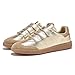 Teyiwow Sneakers for Women Lightweight Tennis Shoes Fashion Vegan Leather Hook & Loop Sneakers Non-Slip Walking Shoes(8.5,Gold)
