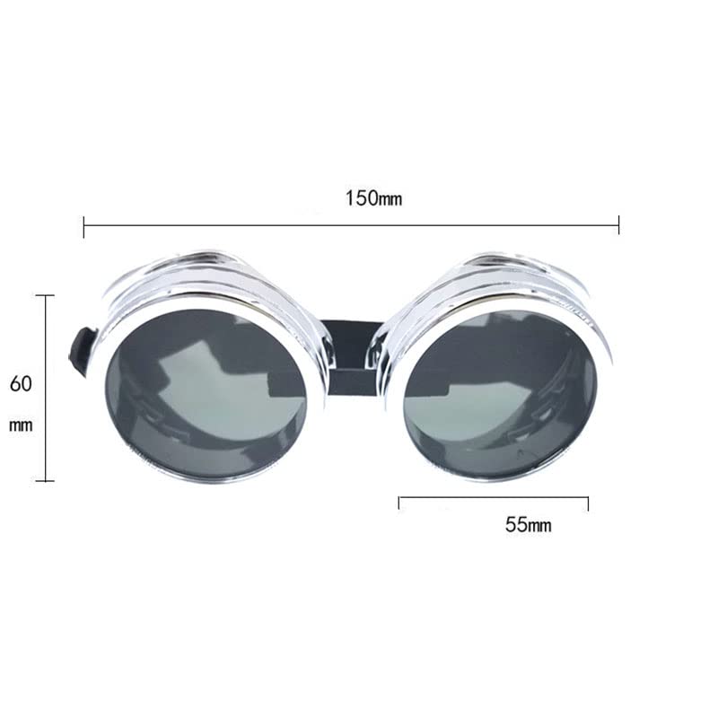 Heavy Metal Steampunk Motorcycle Glasses Gothic Style Driver Goggles Protective Glasses for Cosplay Halloween Decorations