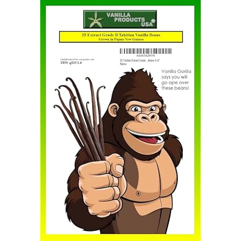 25 Tahitian Extract Grade B Vanilla Beans 4~6" by Vanilla Products USA Cover
