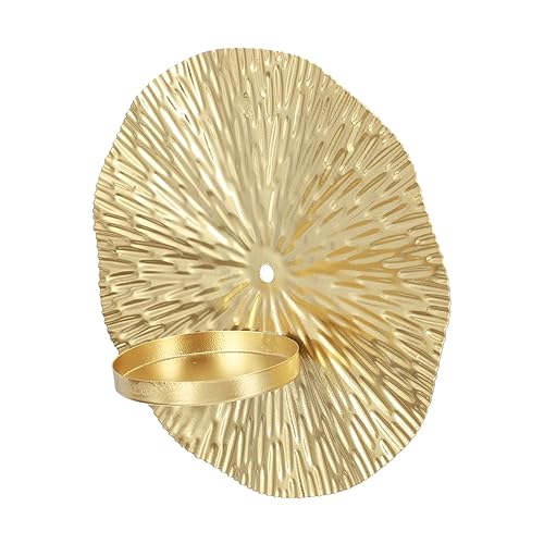 MAGICLULU 2pezzi Candelabro Da Parete Design Rotondo Dorato Porta Candela Decorativa Per Atmosfera Elegante Casa e Ufficio Per Matrimoni e Occasioni Speciali