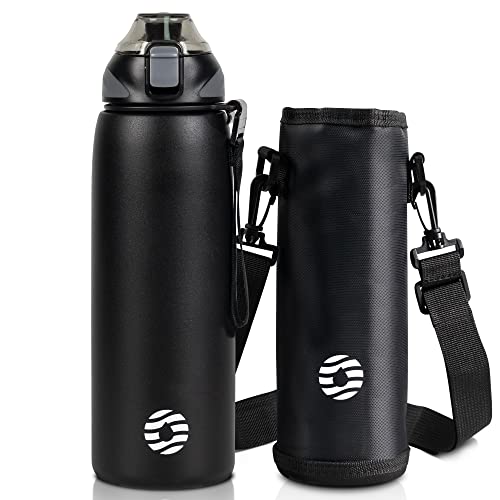 Fjbottle Botella Agua Acero Inoxidable Deportiva de 1L, 800ml, 600ml, 400ml Botella Termica para Niños, Termo sin BPA