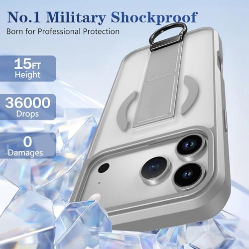 Coque iPhone 17 Pro antichoc noire compatible MagSafe avec support