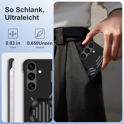 Coque de protection Samsung S24 mate antichoc à structure ouverte et aimantée