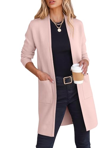 Image of ANRABESS Cardigan Sweater for Women Casual 2026 Fall Fashion Coat Long Sleeve Open Front Knit Coatigan Outwear