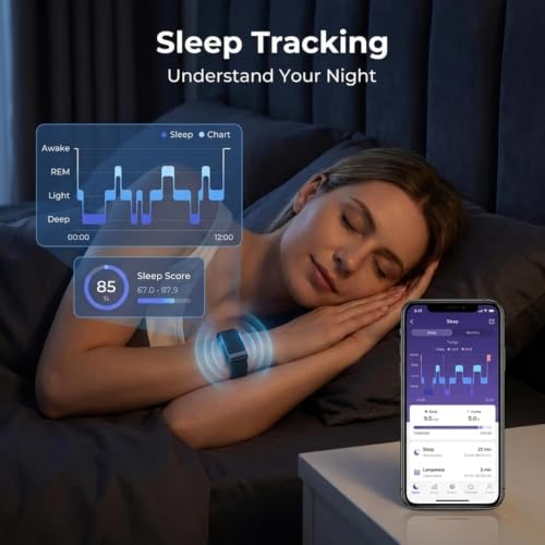 Image of Loop Smart Band Health & Fitness Tracker ECG PPG Body Temperature, HRV Analysis, 30+ Sports Modes, Sleep and Stress Monitor, Subscription Free Screenless Smart Bracele (Black)