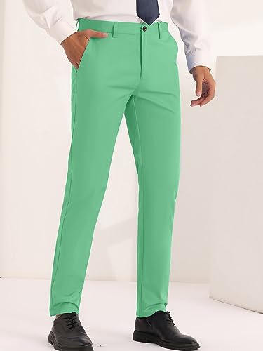 Lars Amadeus Men's Dress Chino Slim Fit Stretch Flat Front Solid Color Business Pants2