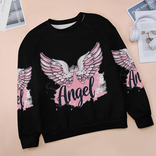 Angel Wings Womens Sweatshirt Fashion Long Sleeve Crewneck Pullovers Casual Loose Tops4
