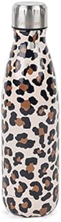 Cambridge® CM06513 Watercolour Leopard Thermal Insulated Flask Bottle, Keep Drinks Cold Up to 24 Hours and Hot for Up to 6 Hours, Perfect for Travelling and Hiking, 500ml, Stainless Steel