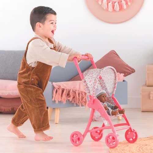 Poussette fleurie Corolle para cuidar al muñeco bebé con ternura 3