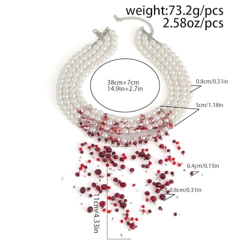 Collier gothique perles de sang rouge pour sublimer un décolleté