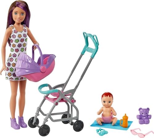 Barbie 3 yaş ve üzeri çocuklar için Barbie® Skipper™ Bebek Bakıcısı™ oyun seti, bebek ve bebek arabası - Görsel 6