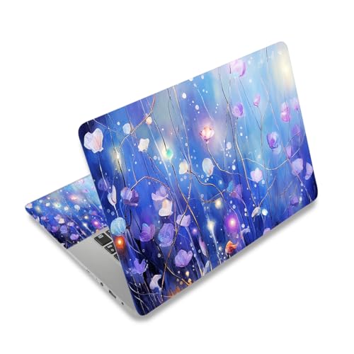 Laptop Stickers Decal,12 13 14 15 15.6 inches Netbook Laptop Skin Sticker Reusable Protector Cover Case for Toshiba Hp Samsung Dell Apple Acer Leonovo Sony Asus Laptop Notebook (Blue Purple Flower)