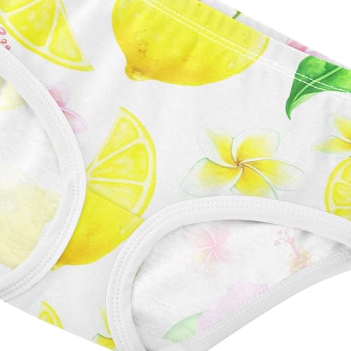 Cotton Toddler Underwear Floral Pink Floral Yellow Lemons White Panties Little Girl Animals Kids Undies Briefs 2t4
