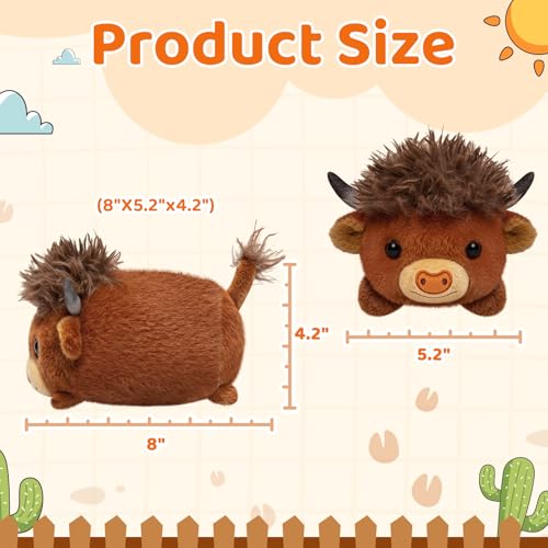 Image of Mewaii Highland Cow Plush Kawaii Plush, Ultra-Soft Feel, 8 in