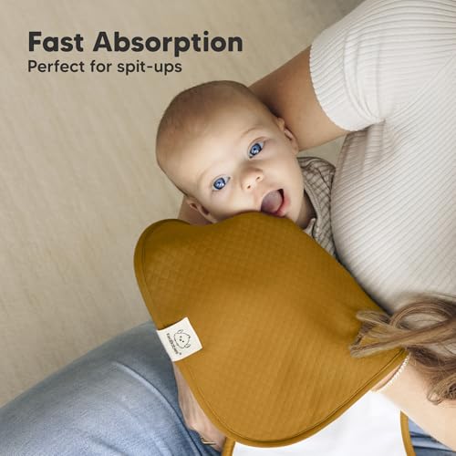 Image of KeaBabies 5-Pack Organic Burp Cloths Baby Girl, Boy - Extra Large, Absorbent Baby Burp Cloths, Soft Burping Cloths for Babies, Newborn Burp Clothes, Cotton Burp Rags, Thick Burp Cloth (Phase /Quin)