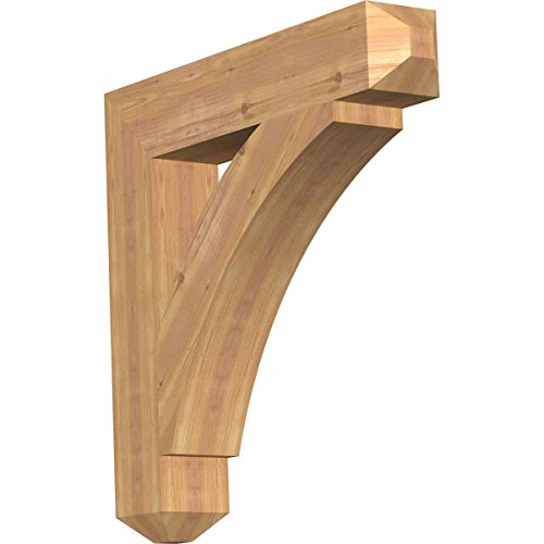 Ekena Millwork BKT06X32X32THR04SWR Thorton Craftsman Smooth Bracket, 5.5" Width x 32" Depth x 32" Height, Western Red Cedar